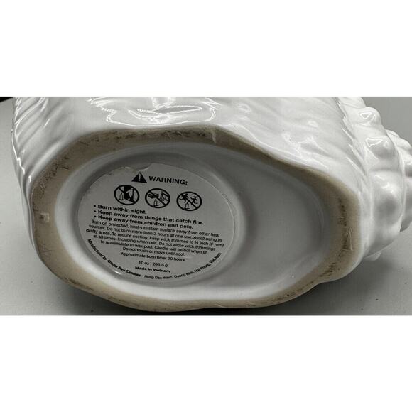 Votive Bay Candle Candy Dish Jewelry Ceramic 5 x 4 Ins.  Shell Design - Picture 4 of 4